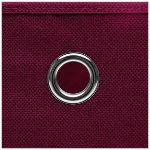 Scatole con Coperchi 10 pz Rosso Scuro 32x32x32 cm Tessuto - Foto 2