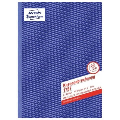 Zweckform Formularbuch ""kassenabrechnung"", Sd, A4 - Fr Den Markt: D - L - A (1757) - Foto 1