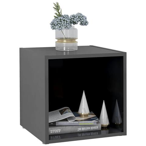 Mobili Porta TV 4pz Grigio Lucido 37x35x37 cm Legno Multistrato - Foto 7