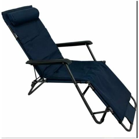 Sdraio Blu Pieghevole Con Cuscino - Foto 1