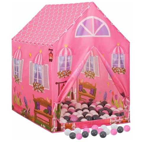Tenda Da Gioco Per Bambini Rosa Con 250 Palline 69x94x104 Cm - Foto 2