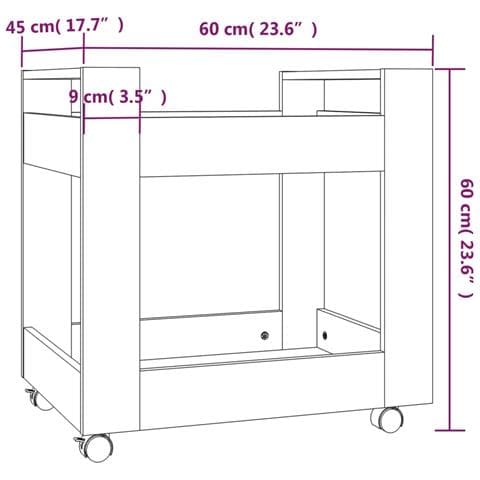 Carrello Per Scrivania Bianco 60x45x60 Cm In Legno Multistrato - Foto 11