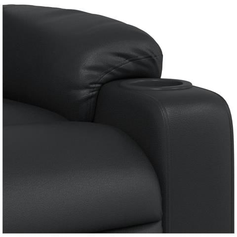 Poltrona Massaggiante Reclinabile Nera In Similpelle - Foto 10