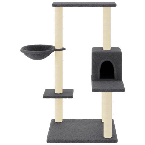 Albero Per Gatti Con Tiragraffi In Sisal Grigio Scuro 95 Cm - Foto 2