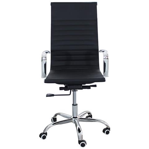 Poltrona da Ufficio Eridor con Altezza Regolabile 60x60x115/125H cm Colore Nero - Foto 2