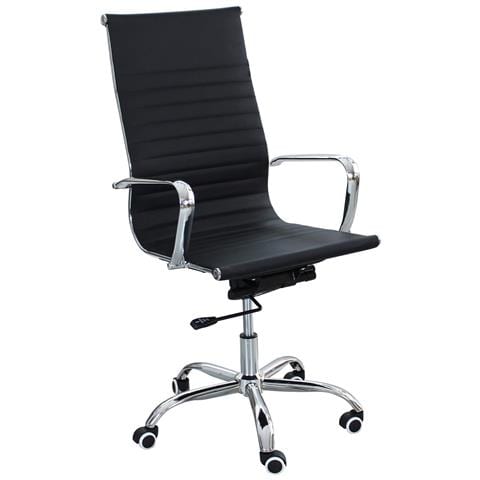Poltrona da Ufficio Eridor con Altezza Regolabile 60x60x115/125H cm Colore Nero - Foto 1