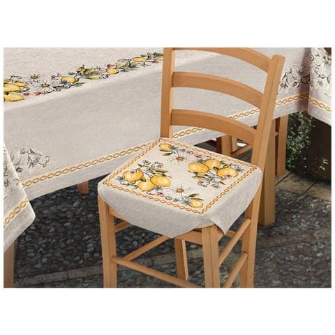 Set Cuscini Coprisedia Imbottiti Cinigliati Sfoderabili Modello Limoni Gialli Fascia Quadrata 2pz Limoni - Foto 1
