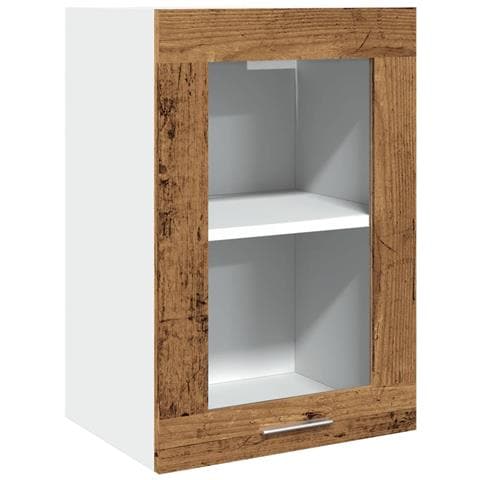 Mobile Pensile “Lyon” Vetro Legno Antico 40x31x60 cm - Foto 1