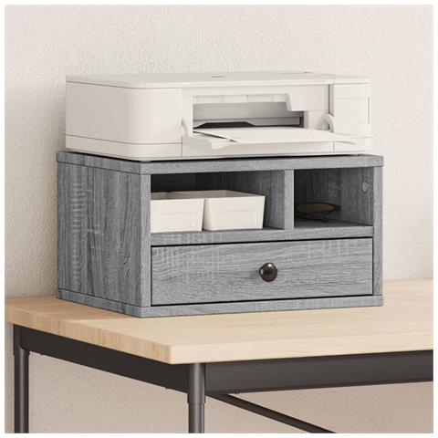 Supporto Stampante Grigio Sonoma 40x32x22,5cm Legno Multistrato - Foto 1