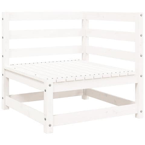 Set Salotto da Giardino 5 pz Bianco in Legno Massello di Pino - Foto 2