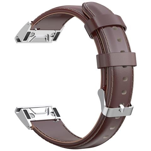 Cinturino Per Orologio In Vera Pelle (fenix6/5/945/marq) Brown 20 Mm - Foto 4