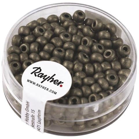 Rayher - 17gr - Rocaille Metallizzata Opaca Ø4mm - Colore Antracite - Foto 1