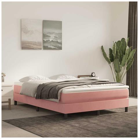 Materasso A Molle Insacchettate Rosa 140x210x20 Cm In Velluto - Foto 1