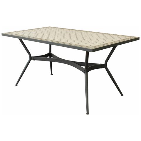 Anxo - Tavolo Con Piano Rettangolare E Mosaico Beige E Antracite - Foto 1