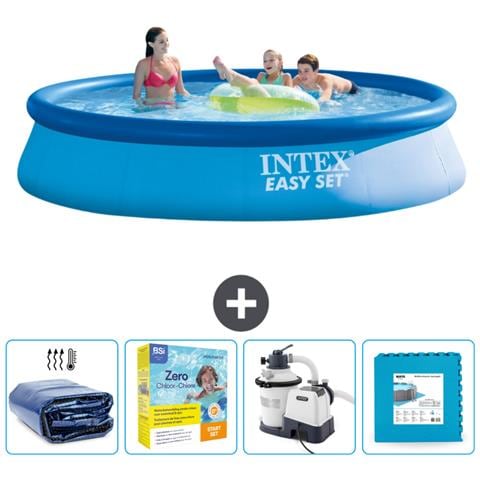 Piscina Fuori Terra - In Giro - 396x396x84 Cm - Blu - Include Accessori Coordinati Cb67 - Foto 1