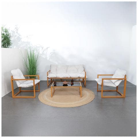 Rabat Mobili Da Giardino Contemporanei Marroni A 5 Posti E Cuscini Beige - Foto 1