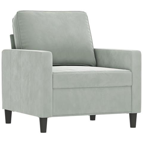 Set Di Divani 3 Pz Con Cuscini Grigio Chiaro In Velluto - Foto 2