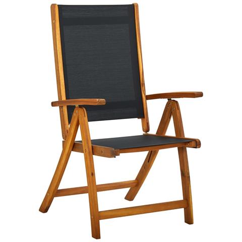 Sedie Giardino Pieghevoli 6pz Legno Massello Acacia E Textilene - Foto 1