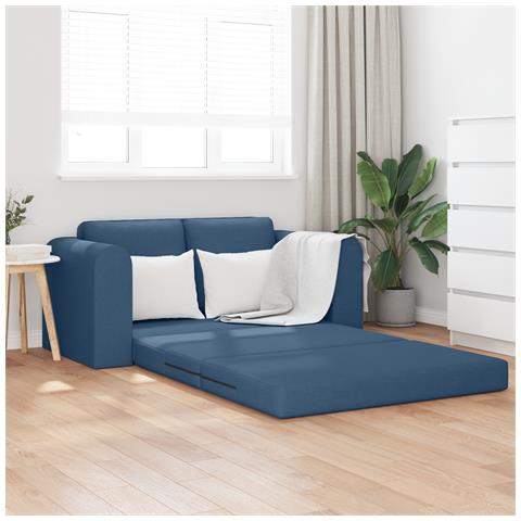 Divano Letto 2-in-1 Blu 148x71x83 cm in Tessuto - Foto 2