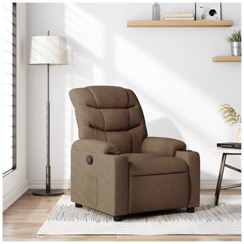 Poltrona Reclinabile in Tessuto Marrone - Foto 2