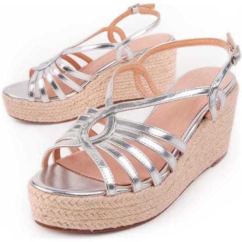 Sandalo Montevita Wedge Sparto Salia6 Argento . - Foto 1