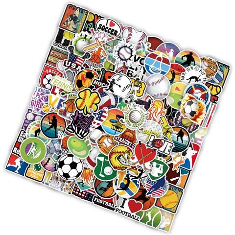 Set Di Adesivi Misti Fai-da-te A Tema Sport - 100 Decalcomanie Impermeabili In Pvc Per Laptop, Borracce, Skateboard - Foto 2