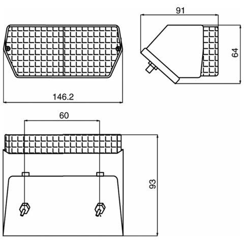 Fanale Posteriore Alogeno Destro 145x65mm - Foto 2