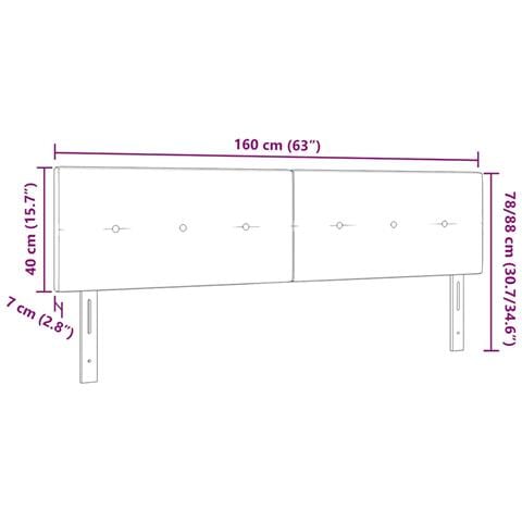 Testiera LED con luci a strisce a LED Nero 160 cm Tessuto - Foto 9