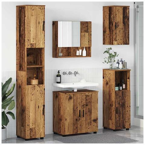 Set di mobili per il bagno 5 pcs Legno vecchio 61 x 35 x 64 cm - Foto 2