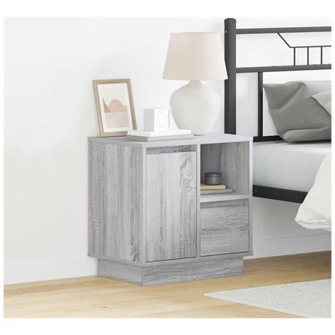 Armadio da Notte Grigio 50 x 34.5 x 50 cm. Legno multistrato - Foto 2