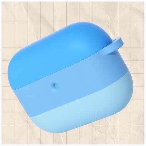 Custodia Protettiva In Silicone Sfumato Compatibile Con Apple Airpods Pro 3 Con Portachiavi Blue - Foto 2