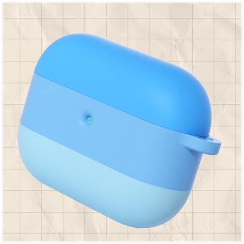 Custodia Protettiva In Silicone Sfumato Compatibile Con Apple Airpods Pro 3 Con Portachiavi Blue - Foto 3