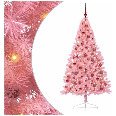 Albero di Natale artificiale con luci integrate Rosa 180 cm PVC - Foto 1