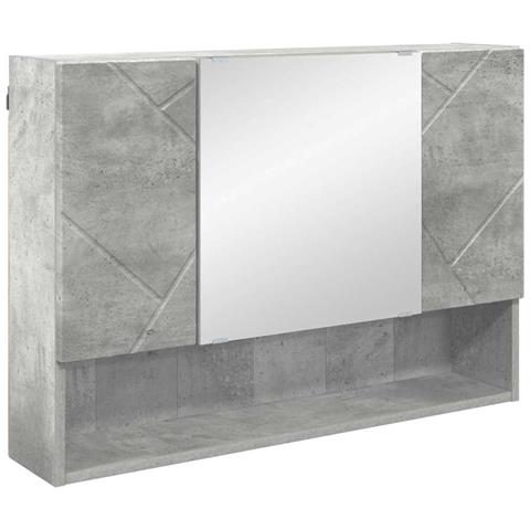 Mobiletto per specchio da bagno Grigio cemento 80 x 17 x 55 cm - Foto 1
