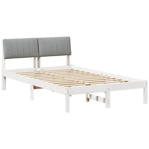 Struttura del Letto Bianco e grigio chiaro 120 x 190 cm - Foto 1