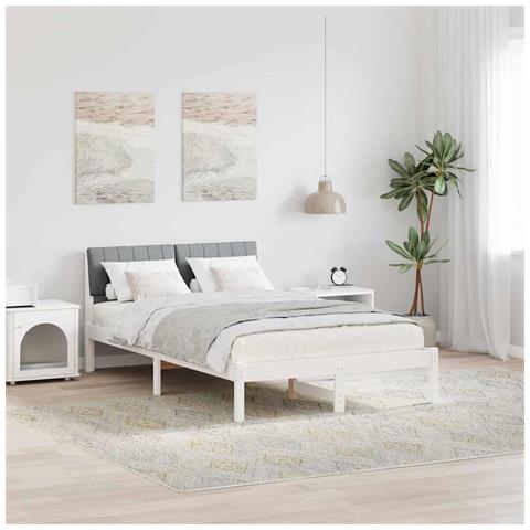 Struttura del Letto Bianco e grigio chiaro 120 x 190 cm - Foto 2