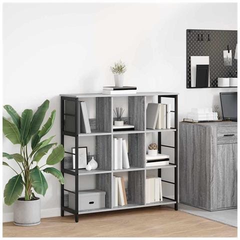 Libreria Grigio Sonoma 102 x 32 x 104,5 cm Legno multistrato - Foto 2