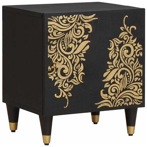 Comodino con porta 2 pcs Nero 40 x 33 x 46 cm - Foto 2