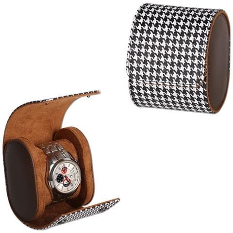 Custodia Per Orologi In Pu Pied-de-poule - Custodia Da Viaggio Portatile - Foto 1