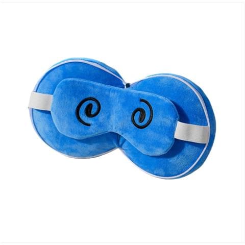 Cuscino A U 2-in-1 Blu E Mascherina Per Dormire - Ideale Per Viaggi E Riposini - Foto 1