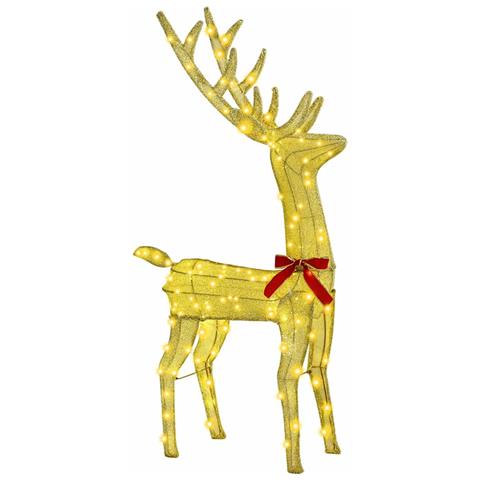 Famiglia di renne 3 pcs Bianco caldo 68 x 26 x 127 cm Tessuto - Foto 2