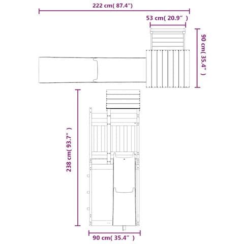 Set da Gioco da Esterno in Legno Massello di Pino - Foto 9