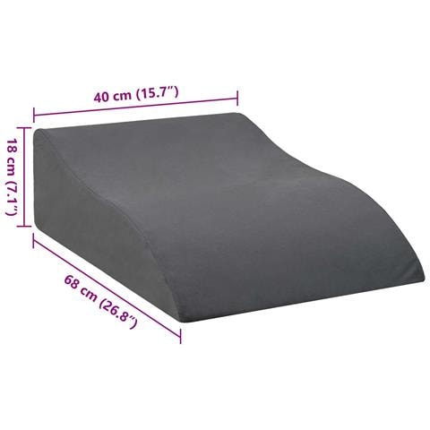 Cuscino per Gambe Grigio 68 x 40 x 18 cm Schiuma PU - Foto 9