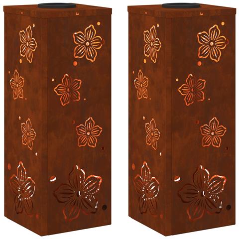 Faro LED solare per sentieri 2 pcs Ruggine - Foto 1