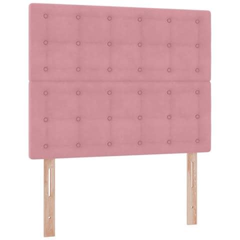 Letto con contenitore e materasso Rosa 120 x 200 cm Velluto - Foto 9