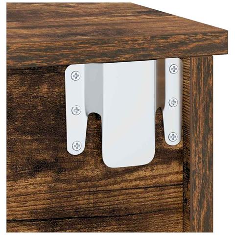 Comodino Rovere fumé 40 x 31 x 15 cm Legno multistrato - Foto 9