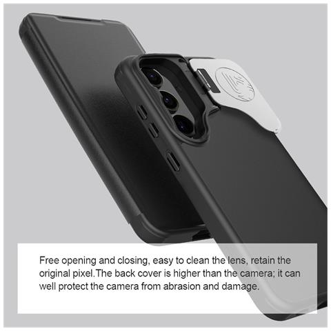 Cover per Galaxy S24+ - Pelle /PU, Nero, Con Soporte - Foto 2