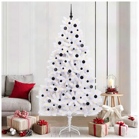 Albero di Natale Artificiale con Rami Pieghevoli Bianco 210 cm - Foto 2