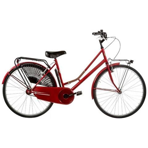 Bici Da Donna Linea Olanda Bicicletta City Bike Ol26 Senza Cambio 1v Completa Di Accessori Con Luci A Led - 46 Rosso - Foto 1