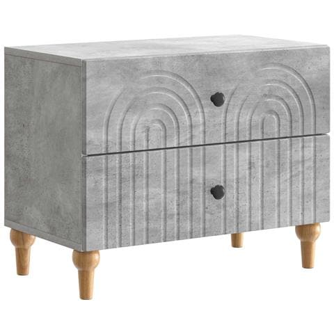 Armadio da Notte con cassetto Grigio Cemento 62 x 34,5 x 48 cm - Foto 1